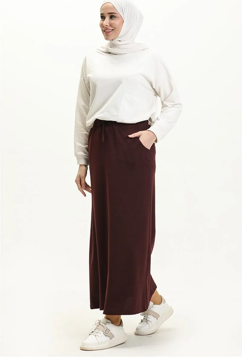 Bwest Waist Tied Pocket Sports Skirt - 0152 - Plum
