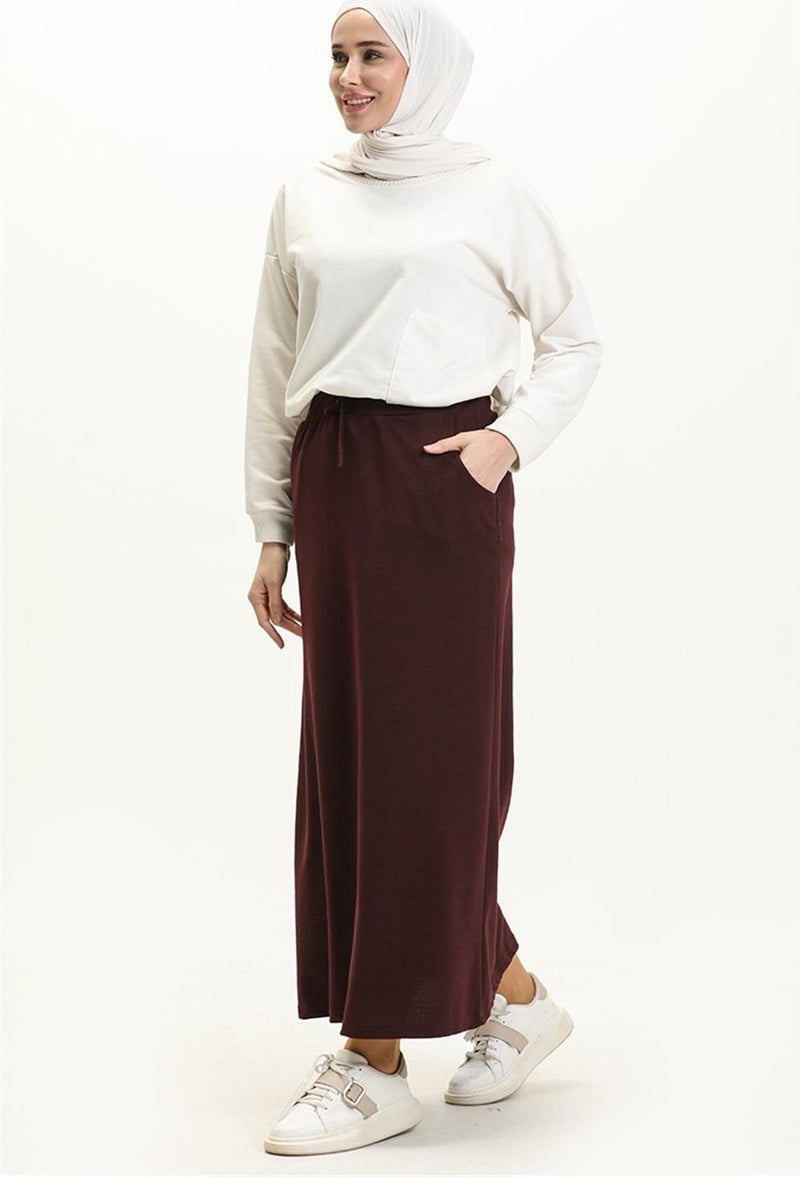 Bwest Waist Tied Pocket Sports Skirt - 0152 - Plum  - Image 3