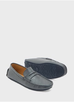 Robert Wood Perforation Detail Casual Loafers  - Image 3