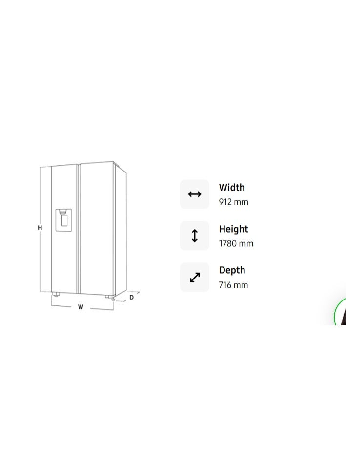 سامسونج ثلاجة بابين، 22.9 قدم (14.8 قدم للثلاجة، 8.1 قدم للفريزر)،  AI Inverter Compressor، SmartThings، فضي RS70F65QDTZA - Image 4
