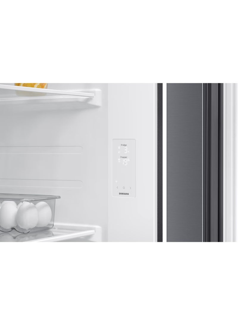 سامسونج ثلاجة بابين، 22.9 قدم (14.8 قدم للثلاجة، 8.1 قدم للفريزر)،  AI Inverter Compressor، SmartThings، فضي RS70F65QDTZA - Image 2