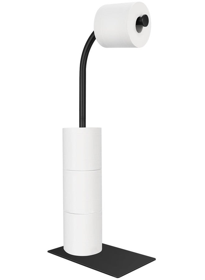 LFSEMINI Toilet Paper Holder Stand, Free Standing Toilet Paper Holder with Weighted Base, for Bathroom Storage Holds Reserve Rolls - Image 1