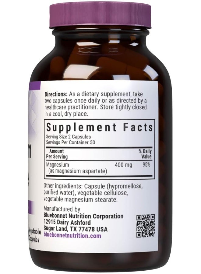 Blue Bonnet بي بي ماغنيسيوم أسبارتات 400 ملغ 100 كبسولة #730 - Image 2