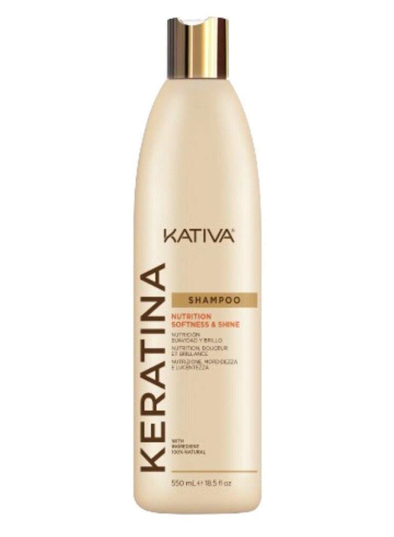 كاتيفا شامبو كاتيفا كيراتينا للتغذية والنعومة واللمعان 550 مل - Image 1