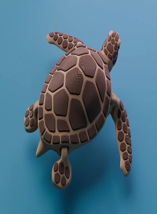 Beoals 3D Printed Flexible Sea Turtle Toy for Kids | Articulated Ocean Animal Figure | Educational Marine Life Learning Toy | Creative Desk Toy & Collectible | Plastic Animal Toy for Boys & Girls - Image 2