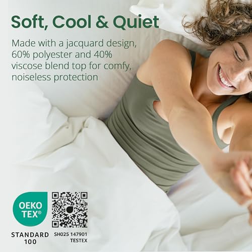 SafeRest Sleepure Waterproof Mattress Protector King Size - Viscose Derived from Bamboo - Fitted with Stretchable Pockets - Machine Washable Cotton King Mattress Cover for Bed - Image 5
