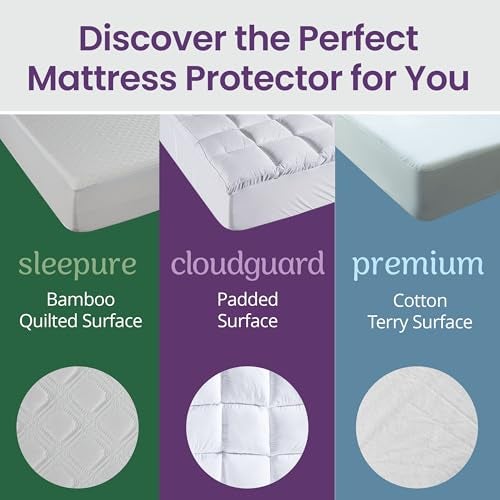 SafeRest Sleepure Waterproof Mattress Protector King Size - Viscose Derived from Bamboo - Fitted with Stretchable Pockets - Machine Washable Cotton King Mattress Cover for Bed - Image 4
