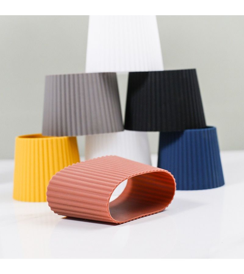 White Silicone Glass Insulation Sleeves 2pcs Non Slip Heat Resistant Cup Covers - Image 1