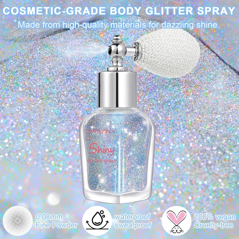 LemonSac Hair and Body Glitter Spray, Shimmering Powder Sparkle Powder Makeup, Glitter Loose Sparkle Makeup for Body Highlighter,Festival Prom Rave Accessories (Glint-Rainbow) - Image 2