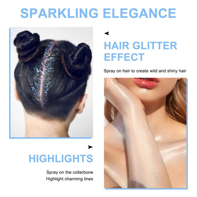 LemonSac Hair and Body Glitter Spray, Shimmering Powder Sparkle Powder Makeup, Glitter Loose Sparkle Makeup for Body Highlighter,Festival Prom Rave Accessories (Glint-Rainbow) - Image 4