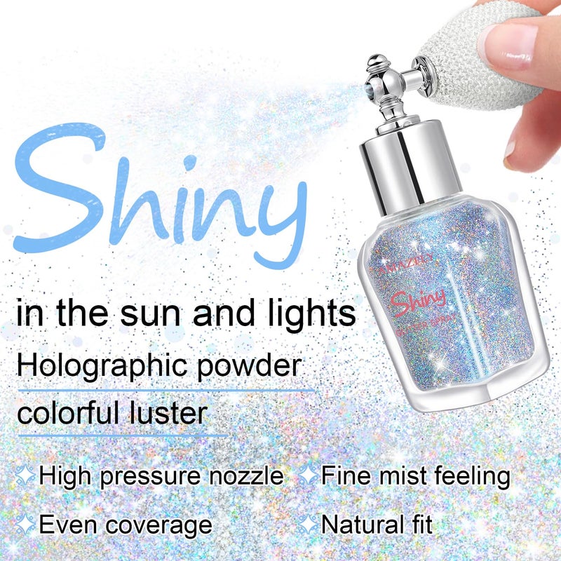 LemonSac Hair and Body Glitter Spray, Shimmering Powder Sparkle Powder Makeup, Glitter Loose Sparkle Makeup for Body Highlighter,Festival Prom Rave Accessories (Glint-Rainbow) - Image 3