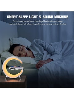 Smart Bluetooth Speaker Wireless Phone Charger LED Light, Multifunctional RGB Night Light and Charging Station, Sounder Alarm Clock for Bedroom Desk Lamp Control with App (White) - pzsku/Z8C52F70791289F9DE881Z/45/_/1692957775/21a9c55e-9ee3-4b89-b798-d122c47f50ac