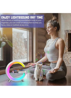 Smart Bluetooth Speaker Wireless Phone Charger LED Light, Multifunctional RGB Night Light and Charging Station, Sounder Alarm Clock for Bedroom Desk Lamp Control with App (White) - pzsku/Z8C52F70791289F9DE881Z/45/_/1692957776/3853cc0f-97db-411b-be7c-76453c8cb0f2