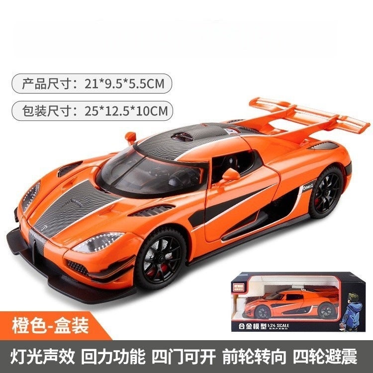 Boxed New Ao 1:24 Segco One1 Realistic Alloy Sports Car Model With Sound And Light Pull-Back Toy Car - Image 1