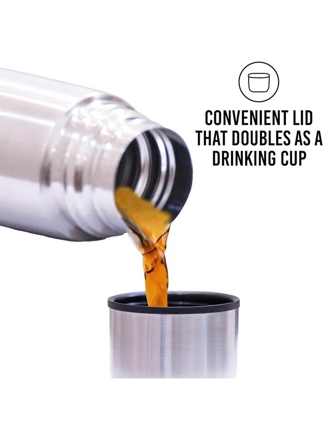 Prokart زجاجة ماء بروكارت من الفولاذ المقاوم للصدأ 1 لتر (1000 مل) | مقاومة للتسرب، متينة ومقاومة للصدأ | زجاجات فولاذية غير سامة وخالية من BPA 1+ لتر | زجاجة حرارية رياضية مميزة (فضي، عبوة من زجاجة واحدة) - Image 4