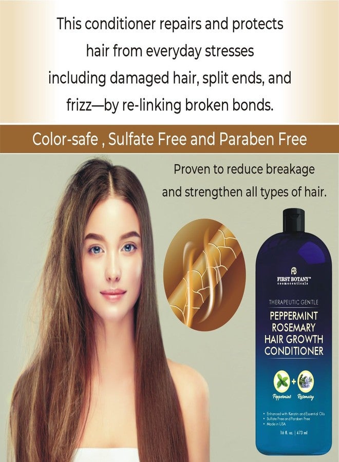 First Botany Peppermint Rosemary Hair Regrowth Conditioner - Anti Hair Loss product, Daily Hydrating, Detoxifying, Volumizing Conditioner and Fights Dandruff For Men and Women 16 fl oz - Image 3