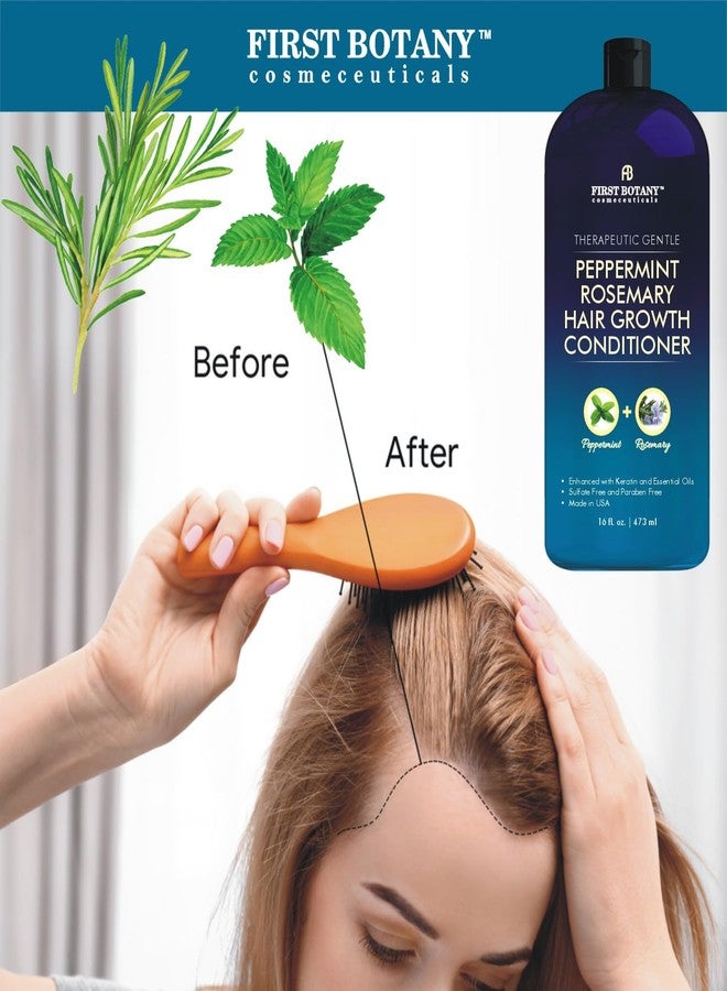 First Botany Peppermint Rosemary Hair Regrowth Conditioner - Anti Hair Loss product, Daily Hydrating, Detoxifying, Volumizing Conditioner and Fights Dandruff For Men and Women 16 fl oz - Image 4