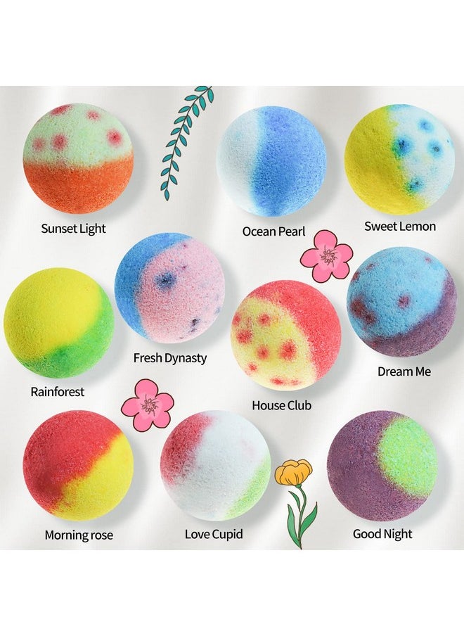 nagaliving - Bath Bombs Gift Set, 10 Organic Bubble Bombs, For Valentine’S Day, Christmas - Image 1