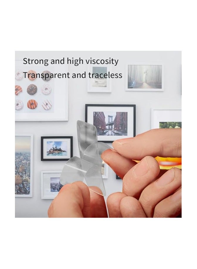 jawseu Pack of 60 Reusable Multifunctional Double-Sided Adhesive Tape, Washable, Non-Marking, Transparent and Removable Tape for Carpet, Photo Frame, Kitchen - Image 2