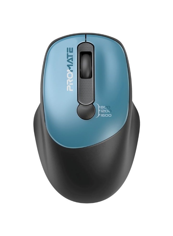 Wireless Mouse, EZGrip Ergonomic Ambidextrous 2.4GHz Wireless Mice With Adjustable 1600DPI, 6 Million Keystrokes, Nano USB Receiver, 10M Range And 120-hour Working Time For Laptops, PC, UniGlide Blue
