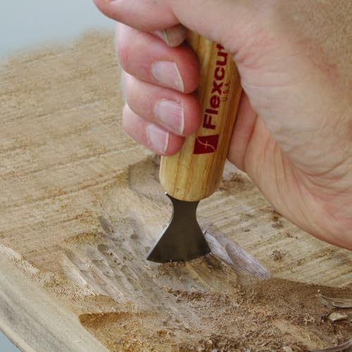 FLEXCUT مجموعة أدوات نحت الخشب FLEXCUT من 6 قطع مع رؤوس كشط قابلة للتبديل SK121، مصنوعة في الولايات المتحدة الأمريكية - Image 2