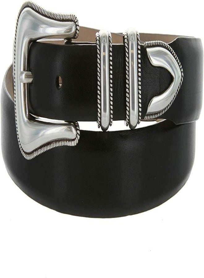 Belts.com Gareth Italian Calfskin Genuine Leather Designer Dress Belt 1-1/8"(30mm) taper down to 1"(25mm) wide (Smooth Black, 38) - Image 1