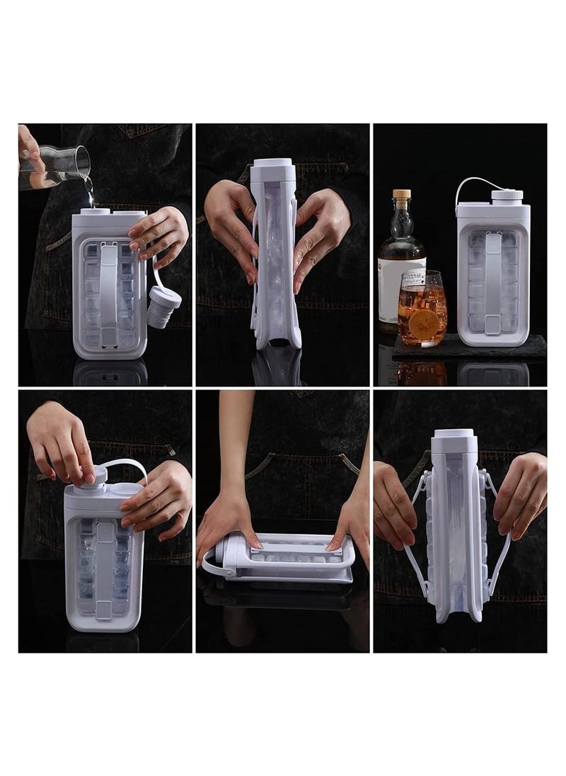Y&D - Ice Cube Trays, 2 in 1 Portable Mold Bottle With Lid The Sanitary Makers For Makes 17 Cubes - Image 1
