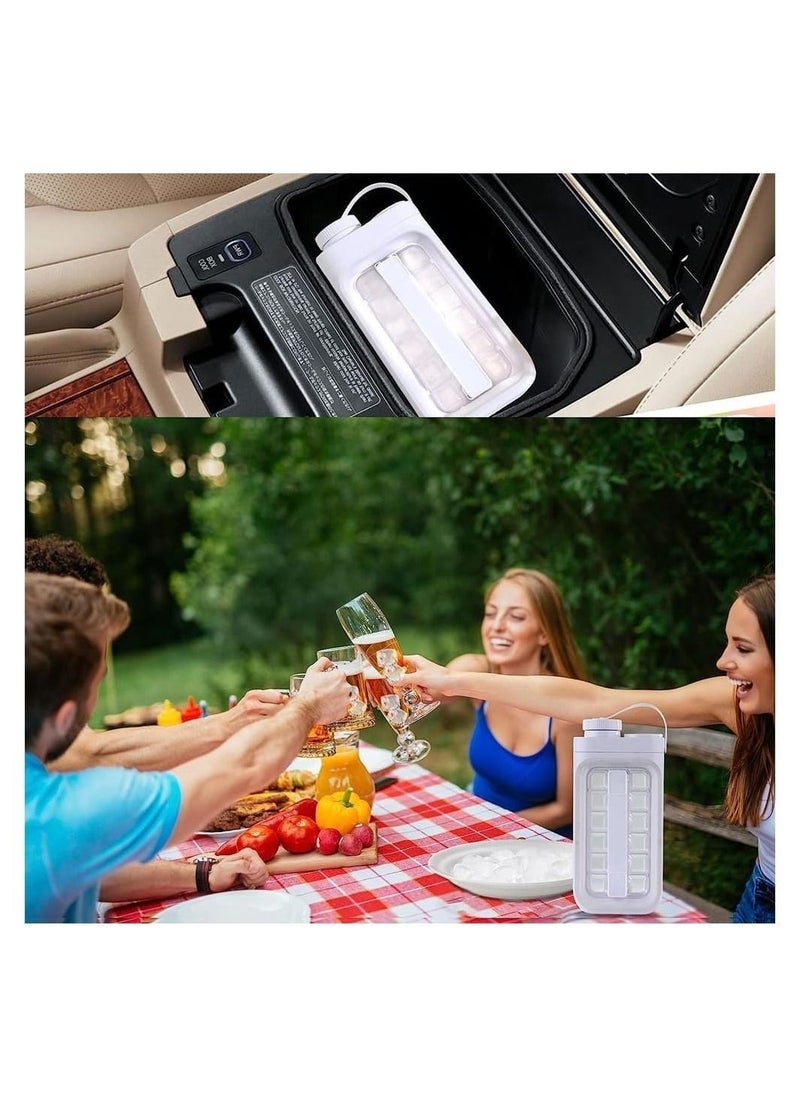 Y&D - Ice Cube Trays, 2 in 1 Portable Mold Bottle With Lid The Sanitary Makers For Makes 17 Cubes - Image 1