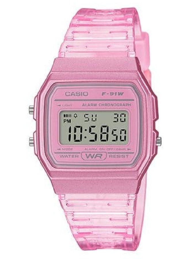 CASIO Women's Resin Digital Wrist Watch F-91WS-4DF Pink - Image 1