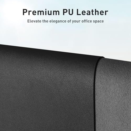 Aothia Leather Desk Pad Protector, Mouse Pad, Office Desk Mat, Non-Slip PU Leather Desk Blotter, Laptop Desk Pad, Waterproof Desk Writing Pad for Office and Home (48"x17", Black) - Image 2