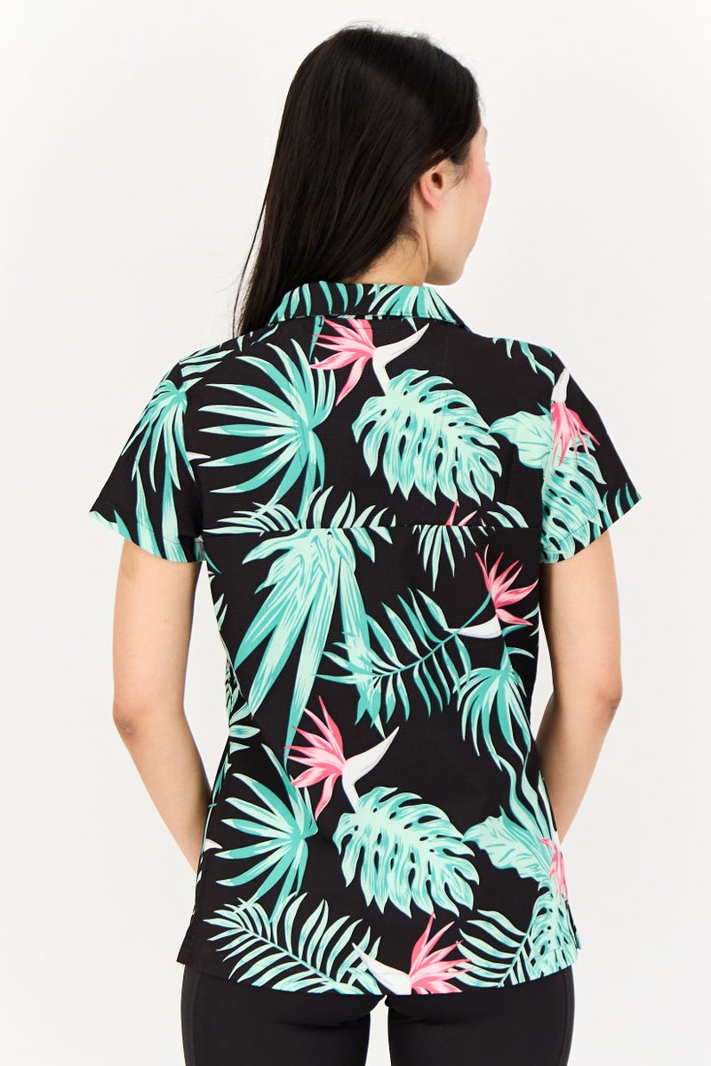 PUMA Women Sportswear Fit Short Sleeve Outdoor Camp Shirt, Multicolor - Image 3