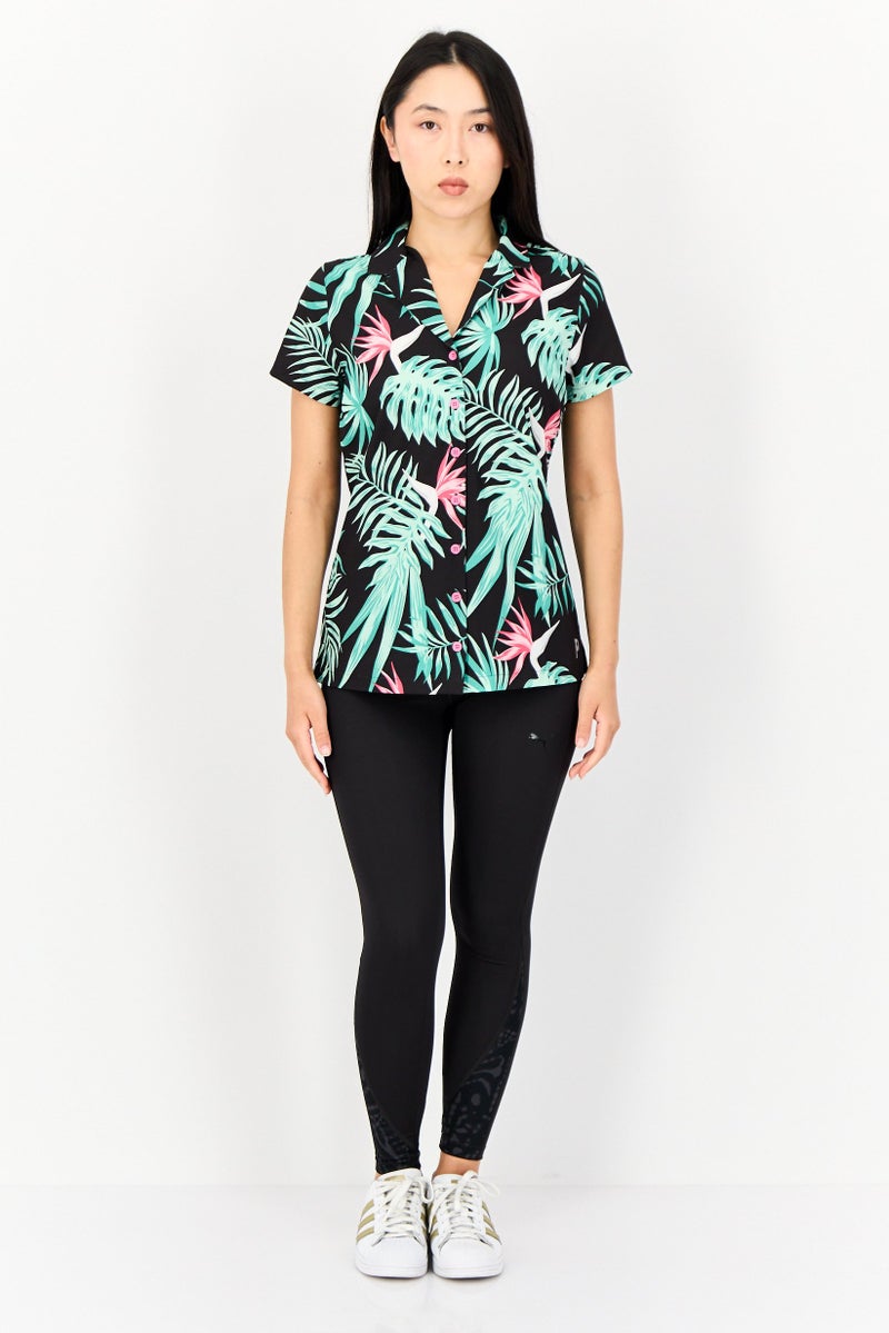 PUMA Women Sportswear Fit Short Sleeve Outdoor Camp Shirt, Multicolor - Image 4