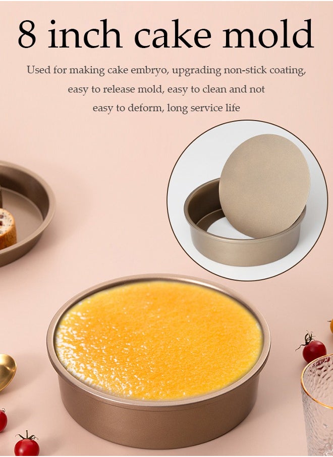 DUNISO 5 Pieces Of Bakeware Set, Non Stick Baking Mold Set, Carbon Steel Cake Mold Set, Kitchen Baking Tools，With Pizza Tray, Round, Square Baking Tray, Cake Mold Plate, Suitable For Novice Bakers  - Image 5
