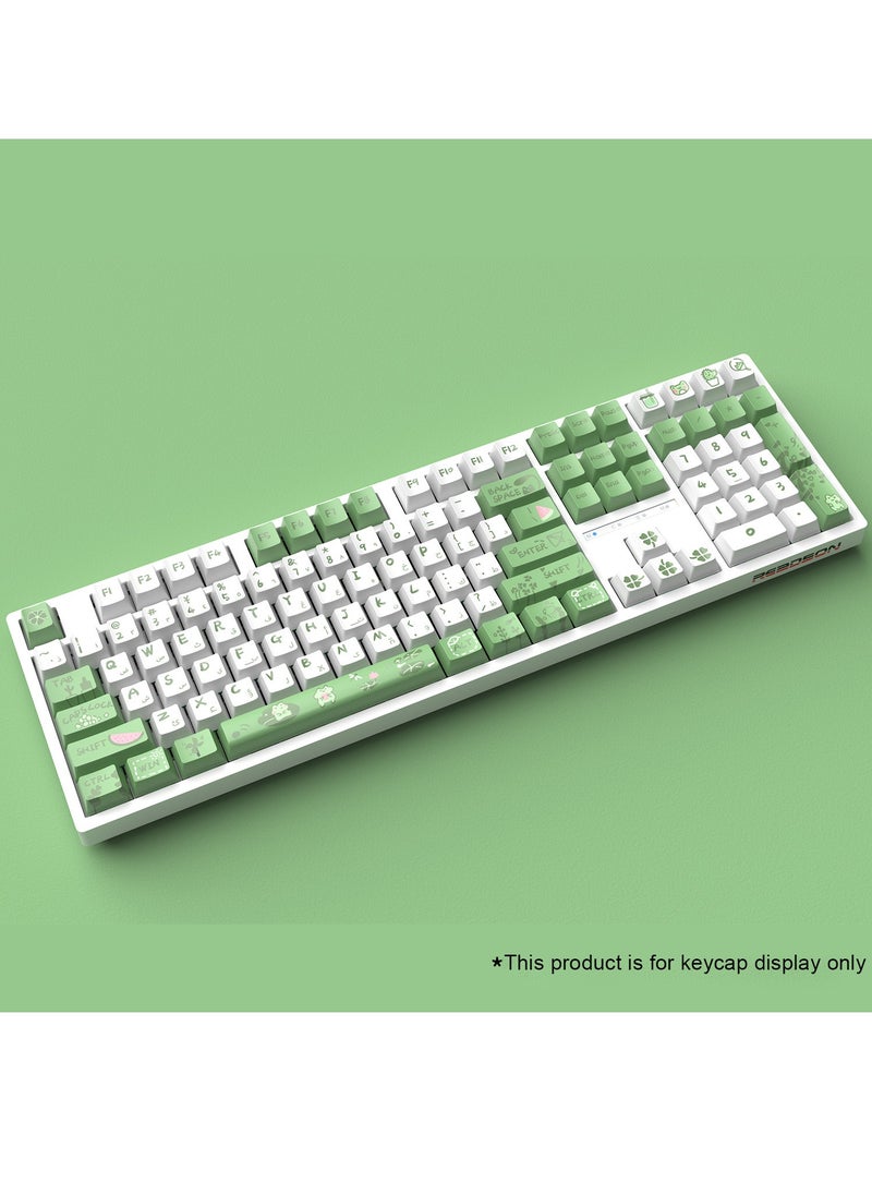 Flash Hawk - PBT Arabic Keyboard Caps, Sublimation Mixed Color Theme Keycaps Adapts to 61/62/64/68/84/87/104/108/980 Keys Keyboard Green White - Image 1