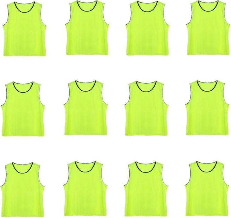 DreamHigh DH Soccer Sports Team Practice Pinnies Training Mesh Vests Youth -12 pcs Pack - Image 1