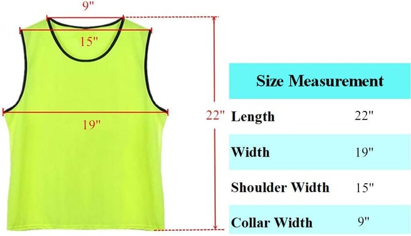 DreamHigh DH Soccer Sports Team Practice Pinnies Training Mesh Vests Youth -12 pcs Pack - Image 3