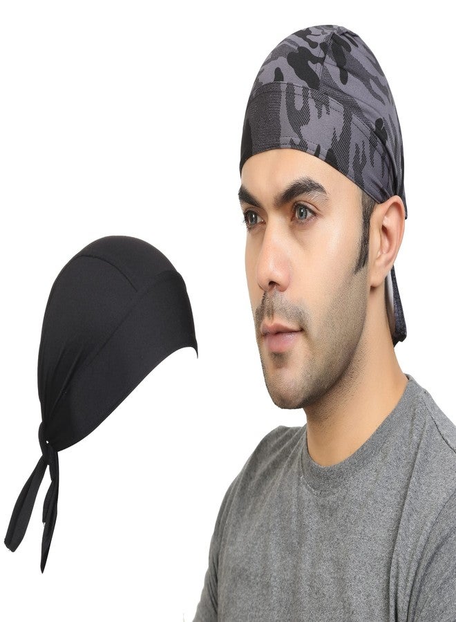 بسماد قبعة BISMAADH العصرية والمضادة للتعرق للرجال والنساء، قبعة رياضية خارجية للدراجات، قبعة صوفية للدراجات، قبعة شمسية قابلة للتهوية (مموهة، عبوة من قطعتين) - Image 2