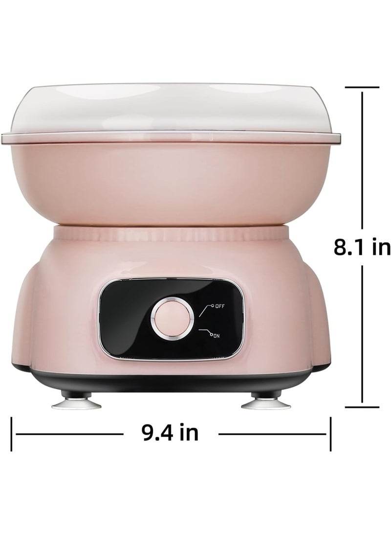 سوكاني آلة صنع حلوى القطن للأطفال، آلة صنع حلوى القطن المحمولة كهدية لأعياد الميلاد والحفلات مع 10 أعواد ومغرفة واحدة (لون وردي) - Image 3