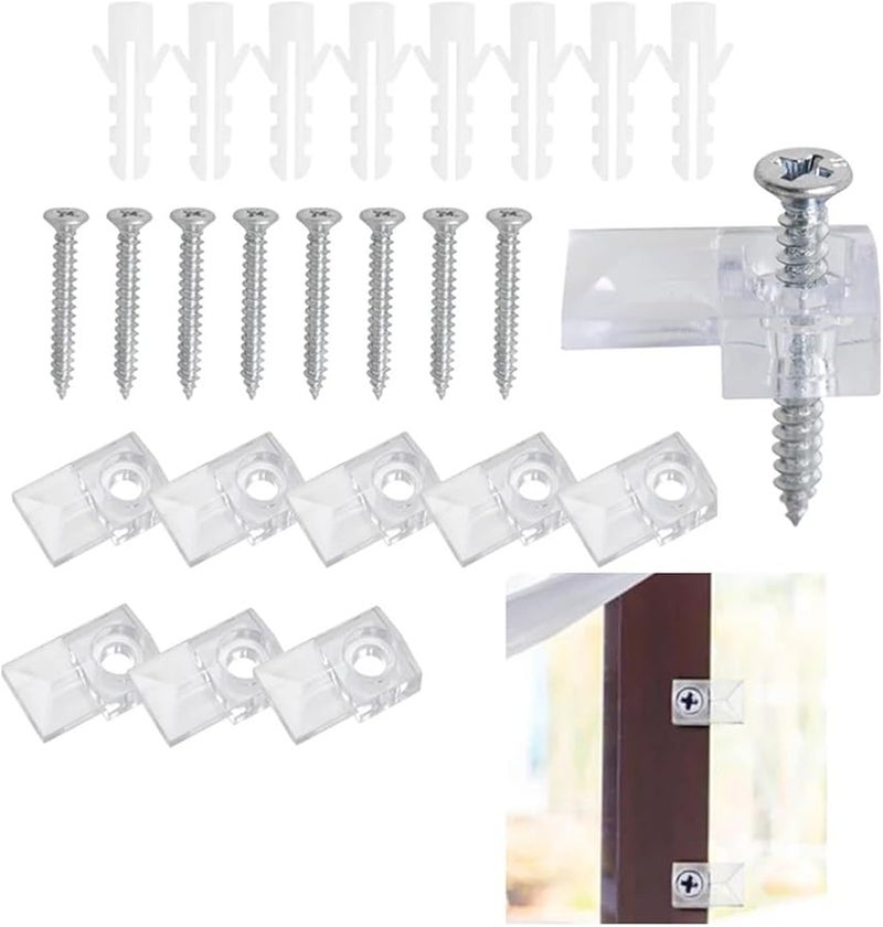 Mirror Hanging Kit 50 Sets Heavy Duty Wall Mount Clips Glass Retainer Holder - Image 5