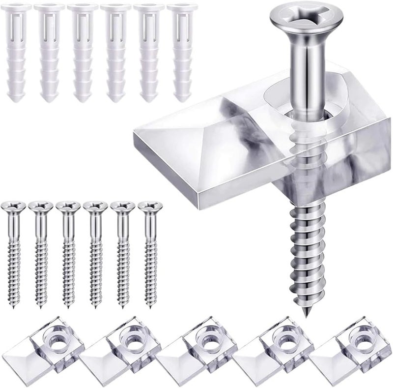 Mirror Hanging Kit 50 Sets Heavy Duty Wall Mount Clips Glass Retainer Holder - Image 3