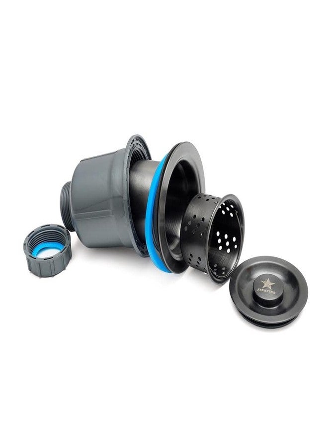 STARSTAR Kitchen Sink Flange Stopper Garbage Disposal Flange for Fit 3-1/2 Inch Standard Sink Drain Hole (NK Strainer Black) - Image 1