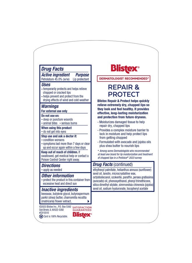 Blistex - Repair & Protect Lip Balm Lip Treatment Severe Chapped Lip Prevention - Image 1