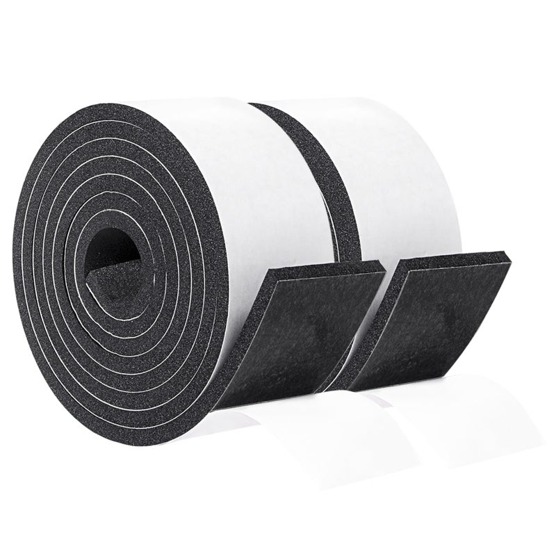 Yotache Foam Rubber Seal Strip Tape 2 x14 Foam Adhesive Strips Closed Cell Foam Tape Automotive Weather Stripping 2 Roll Total 13 Feet Long