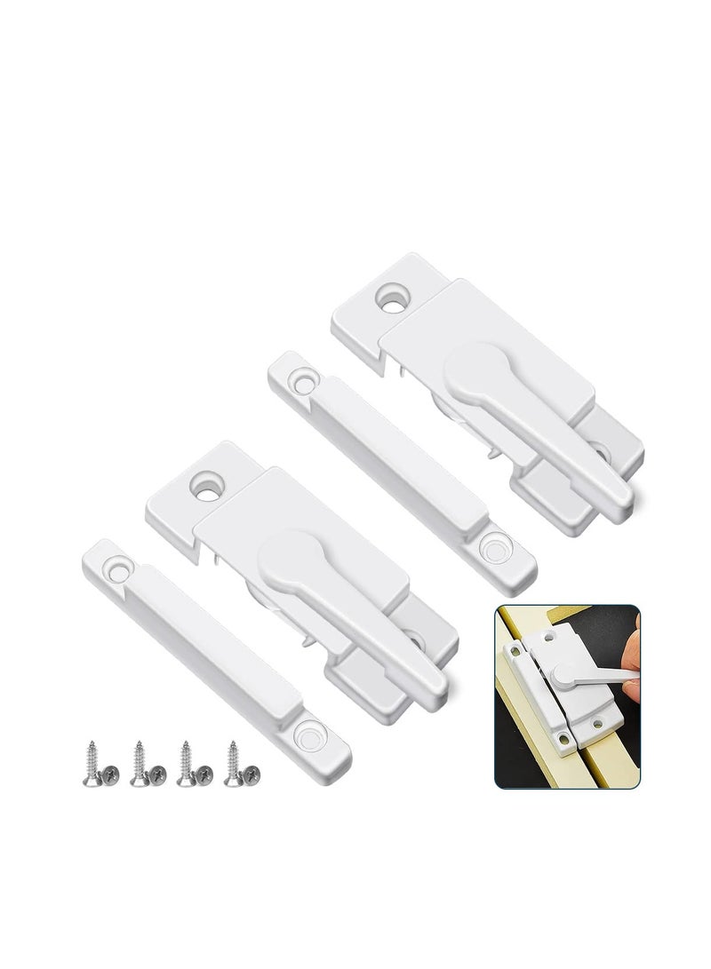 KASTWAVE Sliding Window Sash Locks, KASTWAVE White 2 Pack Cam Sash Locks for Double Hung Window Latch Lock Security Vinyl Window Sash Lock and Keeper Replacement Vertical and Horizontal Sliding Windows - Image 1