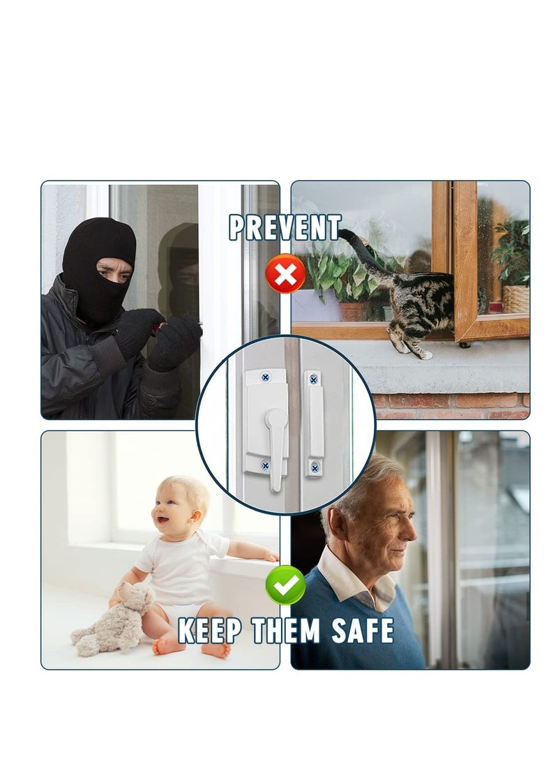 KASTWAVE Sliding Window Sash Locks, KASTWAVE White 2 Pack Cam Sash Locks for Double Hung Window Latch Lock Security Vinyl Window Sash Lock and Keeper Replacement Vertical and Horizontal Sliding Windows - Image 3