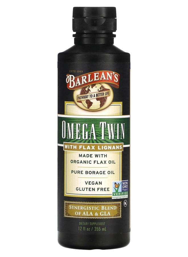 BARLEAN'S Omega Twin with Flax Lignans 12 fl oz (355 ml)