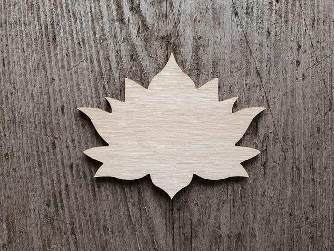 Huns Kitchen & Interior Huns Kitchen and Interior Wooden Cutouts for Scrapbooking Arts Crafts DIY Decoration Pack of 25 Lotus Cutouts 55mm Thick for Craft Project2x6 3X3  - Image 2