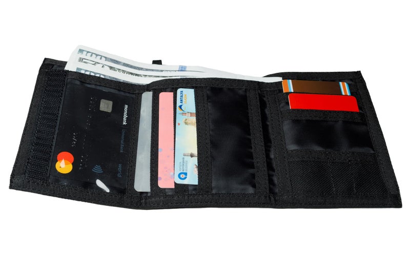 Chameleon Trifold Mens Nylon Wallet-Military Tactical Men Wallets- ID Card Holder - Canvas Thin Front Pocket Travel Wallet-Coin Zipper Pocket - Image 3