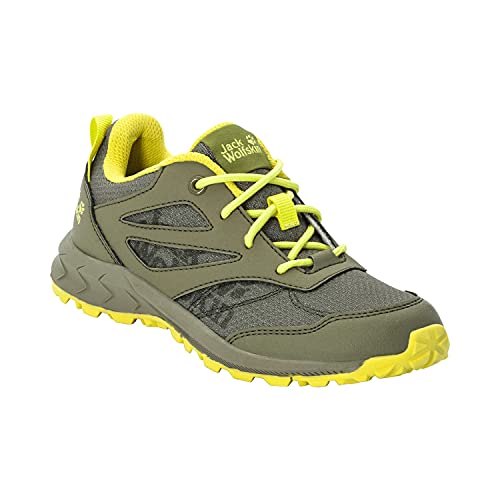 Jack Wolfskin Woodland Low Hiking Shoe Boot, Khaki/Green, 3 US Unisex Big Kid - Image 2