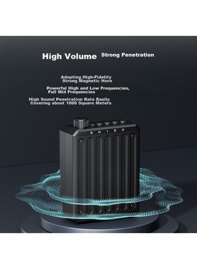 SHIDU M300 Portable Amplifier, Teacher-specific Classroom Amplifier, High-volume Outdoor Loudspeaker, Long-lasting Tour Guide Megaphone With Anti-howling Function, Wired Microphone, Green - Image 1